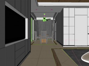 panoramic modern style living room restaurant space 18 Modelo 3D