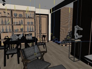 panoramic modern style living room restaurant space 18 Modelo 3D
