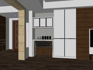 panoramic modern style living room restaurant space 18 Modelo 3D