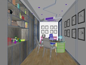 panoramic modern style living room restaurant space 18 Modelo 3D