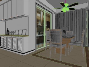 panoramic modern style living room restaurant space 18 Modelo 3D