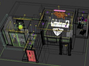 panoramic modern style living room restaurant space 18 Modelo 3D