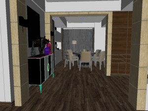 panoramic modern style living room restaurant space 18 Modelo 3D