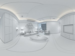 panoramic modern style living room restaurant space 18 Modelo 3D