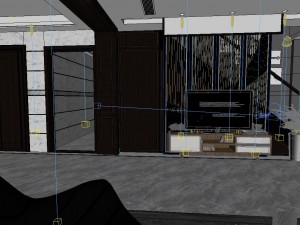 panoramic modern style living room restaurant space 18 Modelo 3D