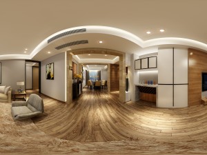 panoramic modern style living room restaurant space 18 Modelo 3D