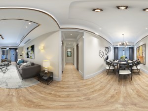 panoramic modern style living room restaurant space 18 Modelo 3D