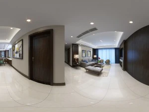 panoramic modern style living room restaurant space 20 3D Model