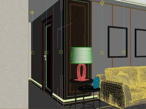 panoramic modern style living room restaurant space 20 3D Model