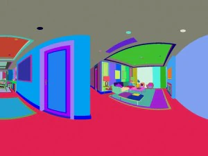 panoramic modern style living room restaurant space 20 3D Model
