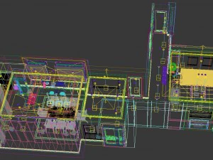 panoramic modern style living room restaurant space 20 3D Model