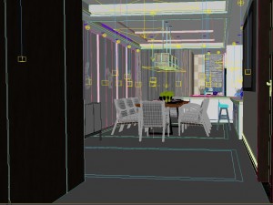 panoramic modern style living room restaurant space 20 3D 모델