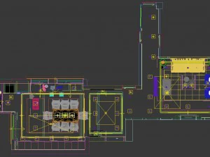 panoramic modern style living room restaurant space 20 3D Model