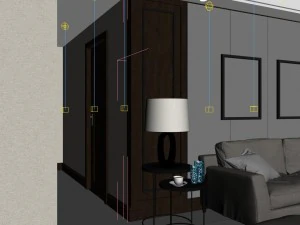 panoramic modern style living room restaurant space 20 3D Model