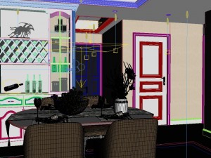 panoramic modern style living room restaurant space 20 3D 모델