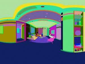 panoramic modern style living room restaurant space 21 3D Model