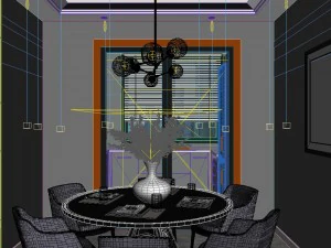 panoramic modern style living room restaurant space 21 3D Model