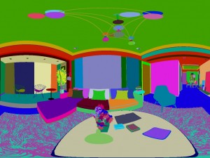 panoramic modern style living room restaurant space 22 3D Model