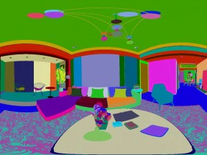 panoramic modern style living room restaurant space 22 3D Model