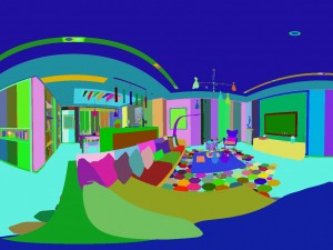 panoramic modern style living room restaurant space 23 Modello 3D