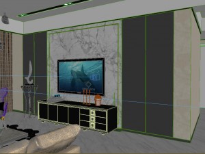 panoramic modern style living room restaurant space 23 Modello 3D