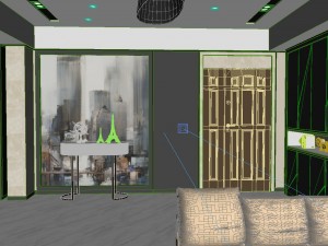 panoramic modern style living room restaurant space 23 Modello 3D