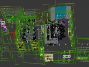 panoramic modern style living room restaurant space 23 Modello 3D