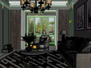 panoramic modern style family living room restaurant 26 3D मॉडल