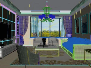 panoramic modern style family living room restaurant 26 3D Model