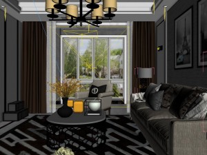 panoramic modern style family living room restaurant 26 3D मॉडल