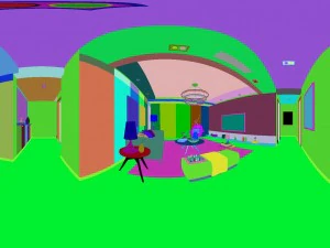 panoramic modern style family living room restaurant 26 3D Model