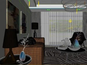 panoramic modern style family living room restaurant 26 3D Model