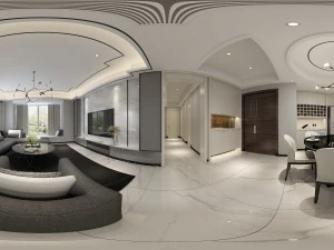 panoramico soggiorno familiare in stile moderno ristorante 26 Modello 3D