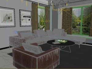 panoramic modern style family living room restaurant 26 3D मॉडल
