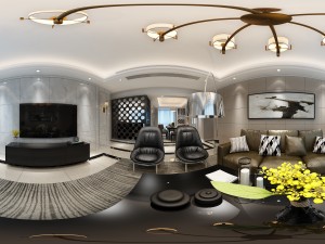 panoramic modern style living room restaurant space 28 3D 모델