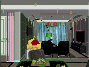 panoramic modern style living room restaurant space 28 3D 모델