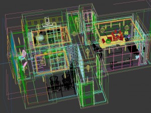 panoramic modern style living room restaurant space 28 3D 모델