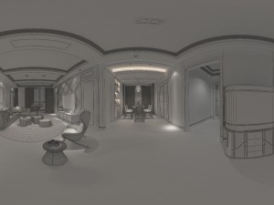 panoramic modern style living room restaurant space 28 3D 모델