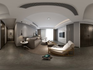 panoramic modern style living room restaurant space 30 3D Model