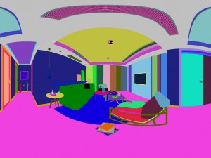 panoramic modern style living room restaurant space 30 3D Model
