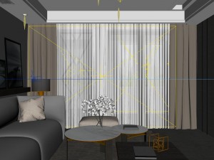 panoramic modern style living room restaurant space 30 3D Model