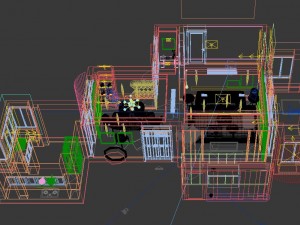 panoramic modern style living room restaurant space 30 3D Model