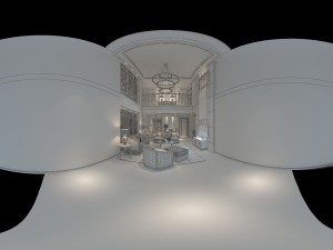 panoramic modern style living room restaurant space 32 Model 3D