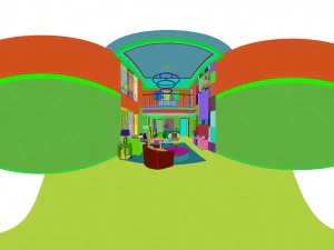 panoramic modern style living room restaurant space 32 3D Model