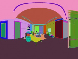 panoramic modern style family living room restaurant 35 Modello 3D