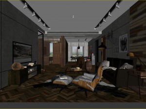 panoramic modern style family living room restaurant 35 Modello 3D