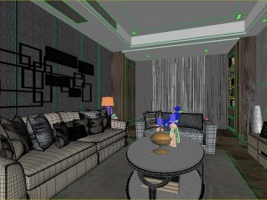 panoramic modern style living room restaurant space 36 Modelo 3D