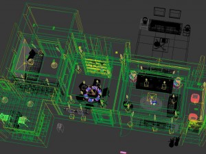 panoramic modern style living room restaurant space 36 Modelo 3D