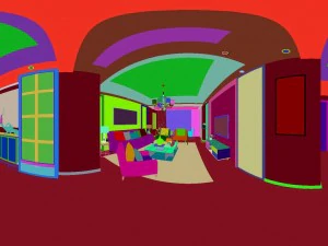 panoramic modern style living room restaurant space 37 3D Model