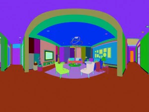 panoramic modern style living room restaurant space 38 3D Model